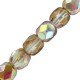 Czech Fire polished faceted glass beads 4mm Crystal brown rainbow